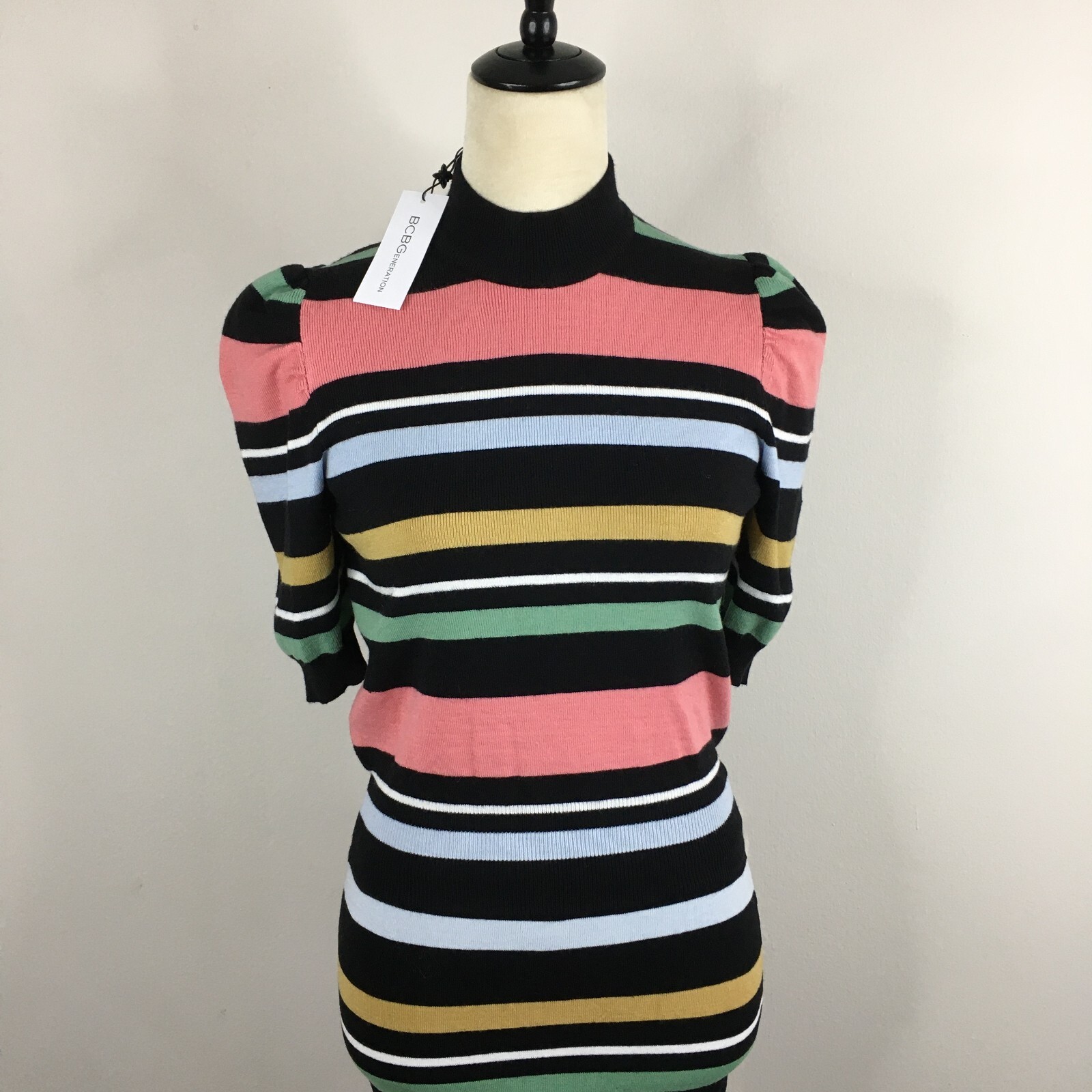NWT BCBGENERATION MultiColor Striped Knit Sweater & Skirt Set Womens sz Small/XS