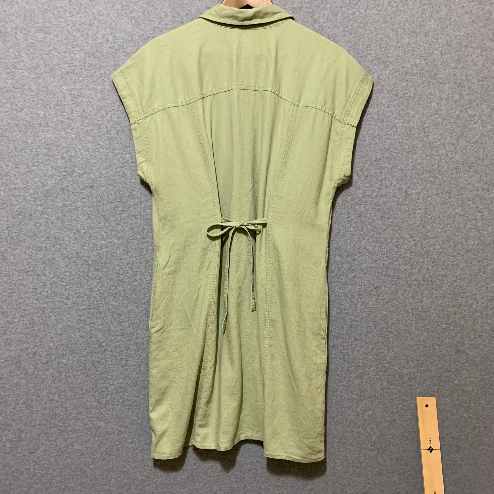 Universal Thread Button Front Shirt Dress Sage Sz L Coastal Chic Resort Wear