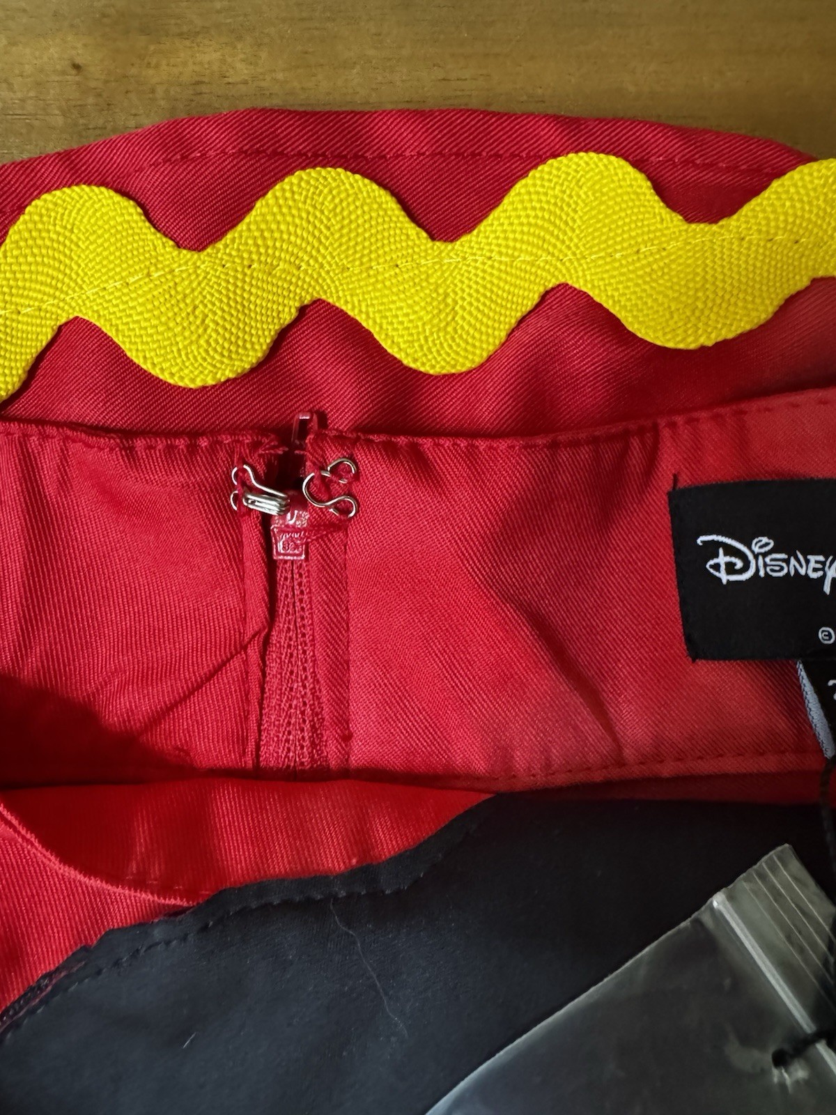 Disney x Unique Vintage Mickey Mouse Face Pinafore Skirt Red Ric Rac retro magic