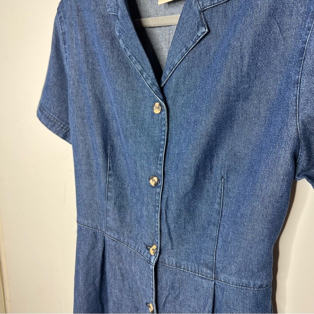 Vintage 90s Denim Midi Dress Travelsmith Size 12 Medium Made in USA