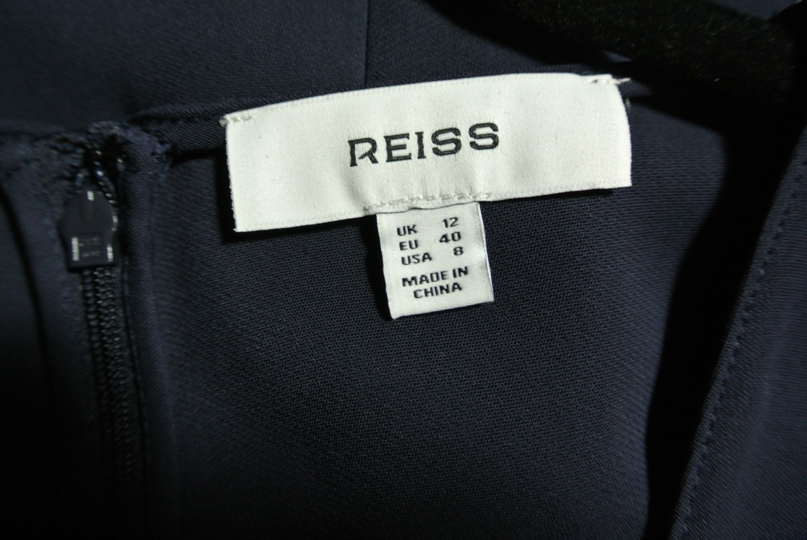NEW, Reiss Rowe Ruched-Front Midi Dress in Navy Sz 8 #LD0269