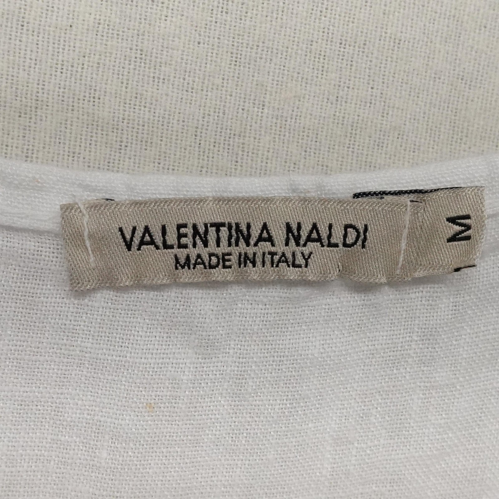 Valentina Naldi Dress Womens Medium White Linen Tiered Cover Up Made Italy