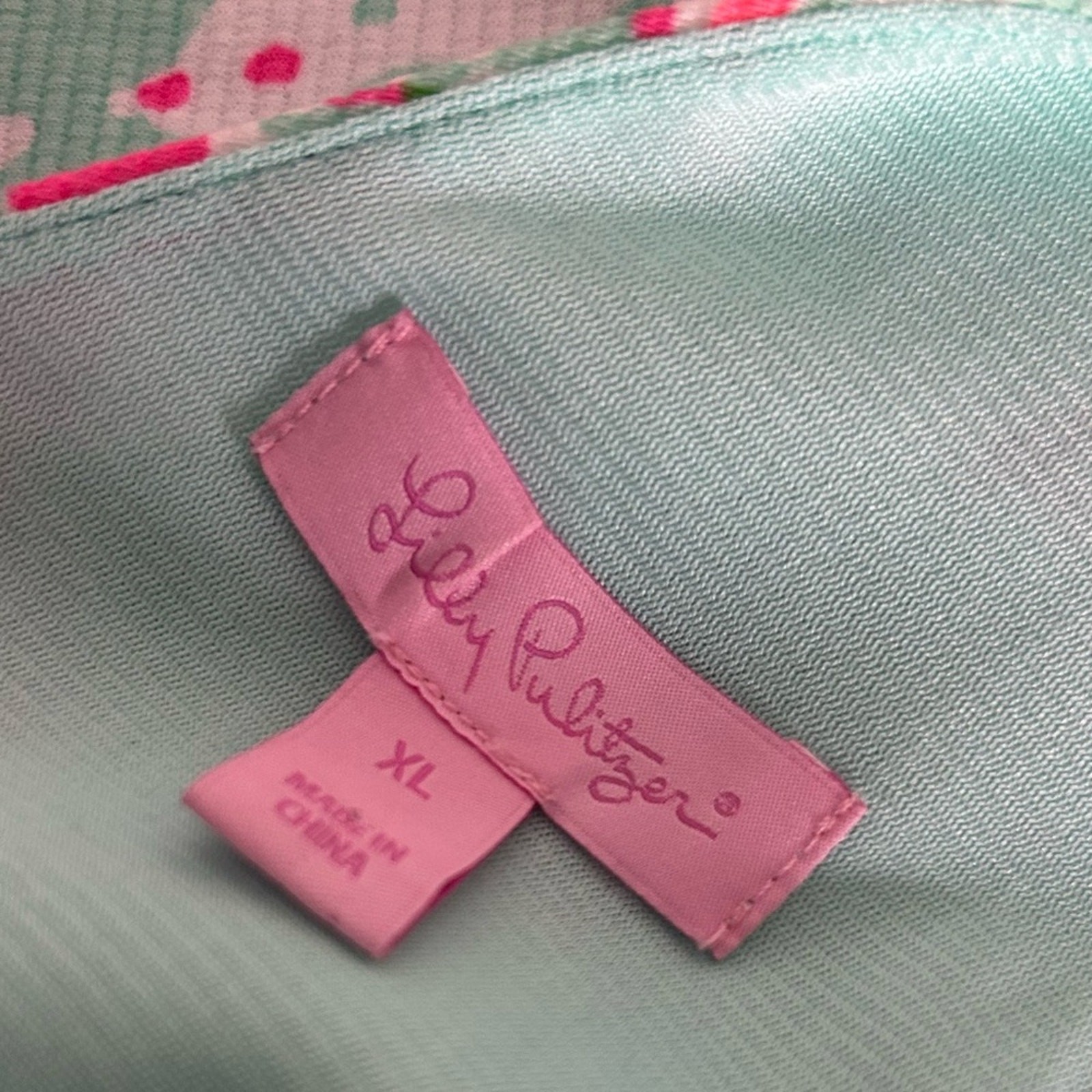 Lilly Pulitzer Eden Poolside Blue Beach Walk A-Line Shift green Dress Size XL
