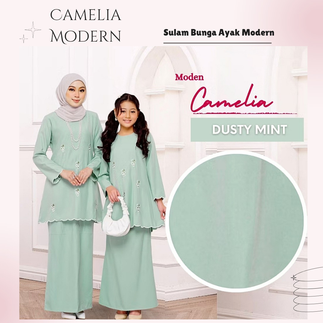 Modern Traditional Attire Baju Kurung Modern Formal Sulam Mom Daughter Set