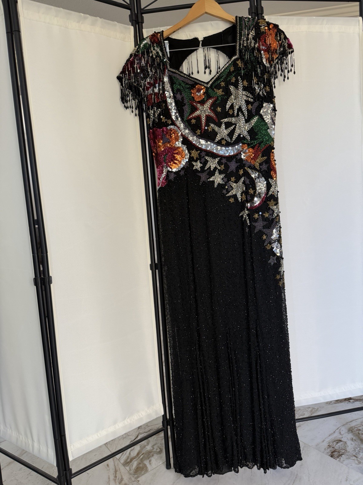 Luxury Vintage Oleg Cassini Celestial Silk Gown