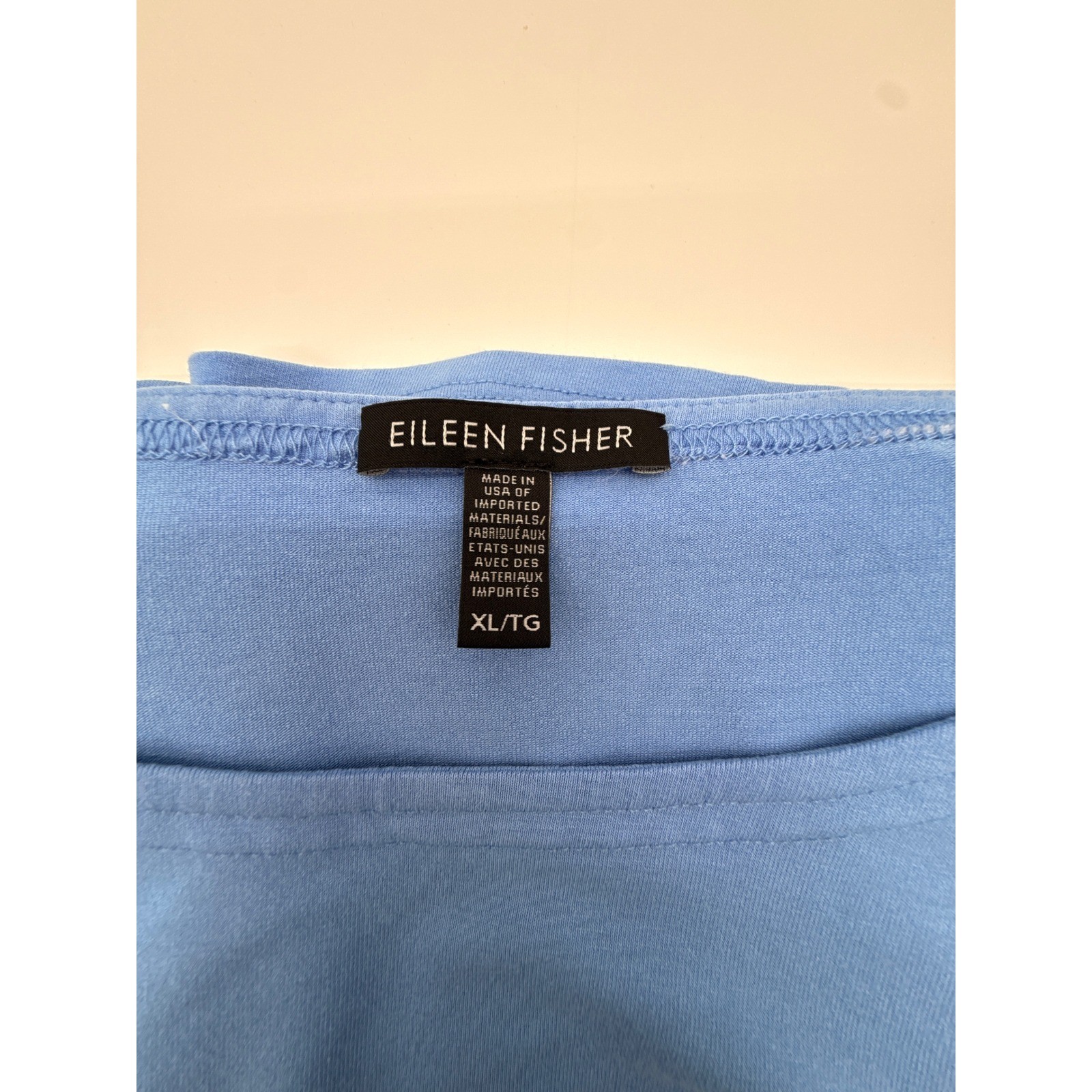 Eileen Fisher Viscose Jersey T-Shirt Dress Periwinkle Blue Long Sleeve XL