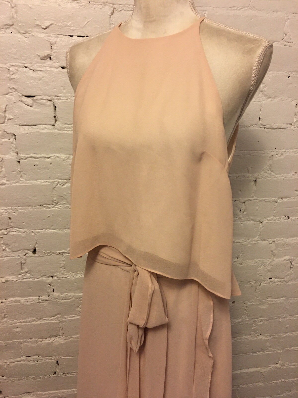 Bhldn Donna Morgan Collection ruffle halter and maxi skirt set pink 8 wedding
