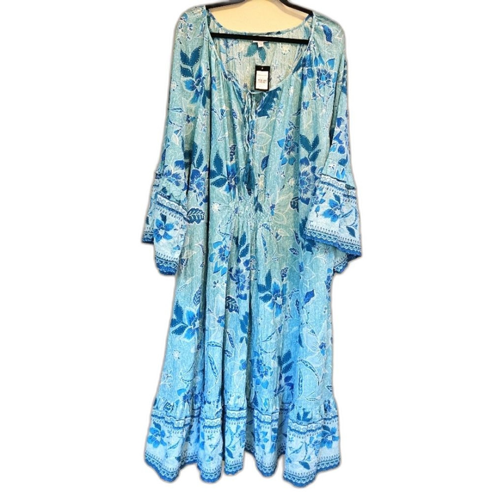 NWT Dress Women Sz 30/32/4X Avenue Kara Crush Blue Royal Blooms Maxi Md in India