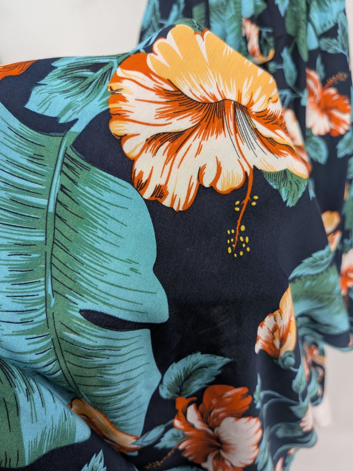 Floral Halter Maxi Dress Romantic Tropical Coastal Resort Open Back Boho Size XS