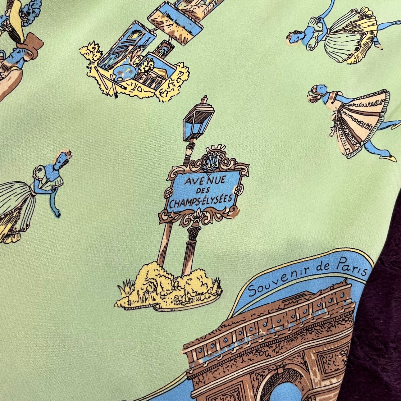 Vtg RARE Tibi Y2K “Paris Souvenir” Scarf Print 100% Silk Slip Dress Archival Sm