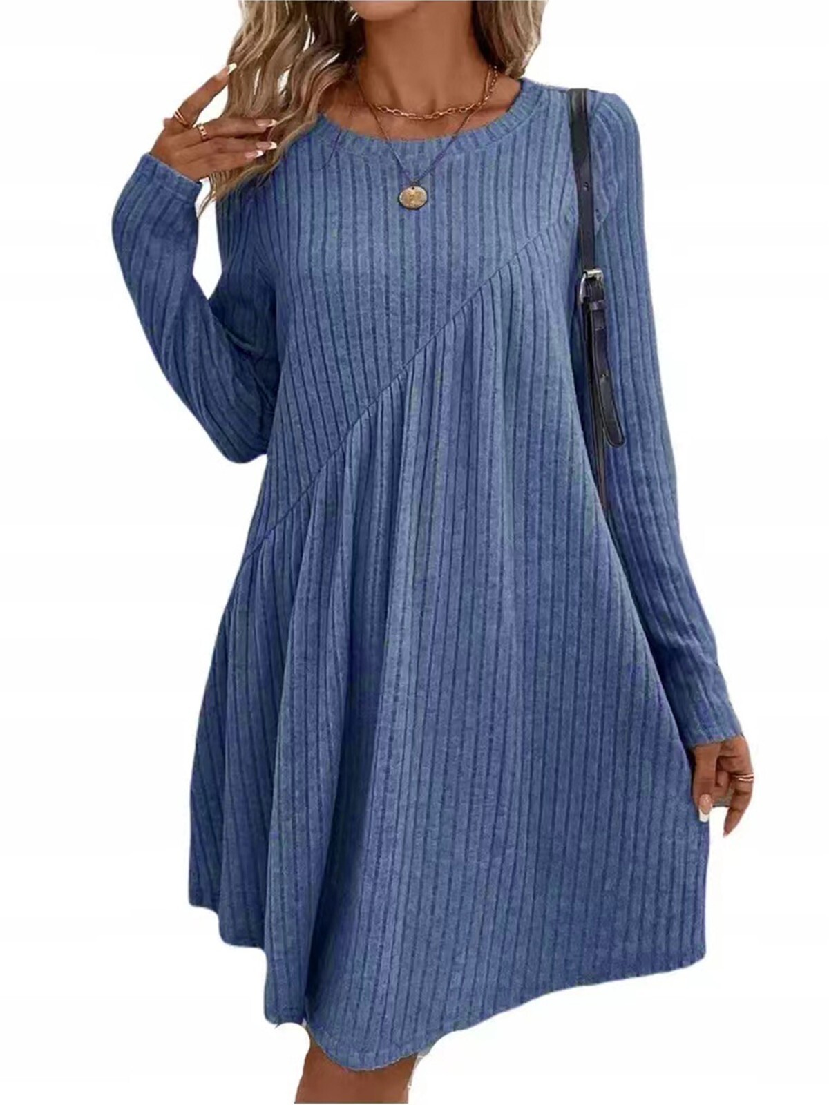 2024 Women’s Autumn/Winter Casual Fashion Solid Color Dress