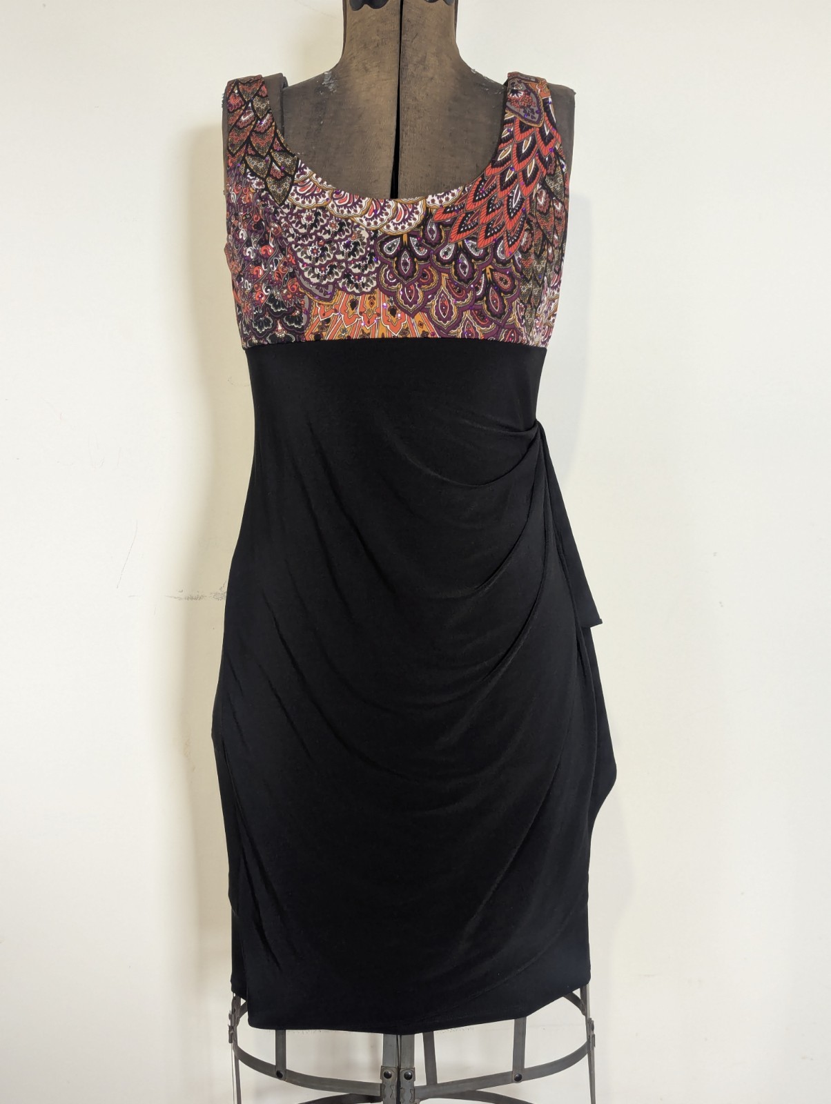 Vintage DB Established 1962 Y2K Empire Waist Dress Size 8 Sparkle Side Ruching