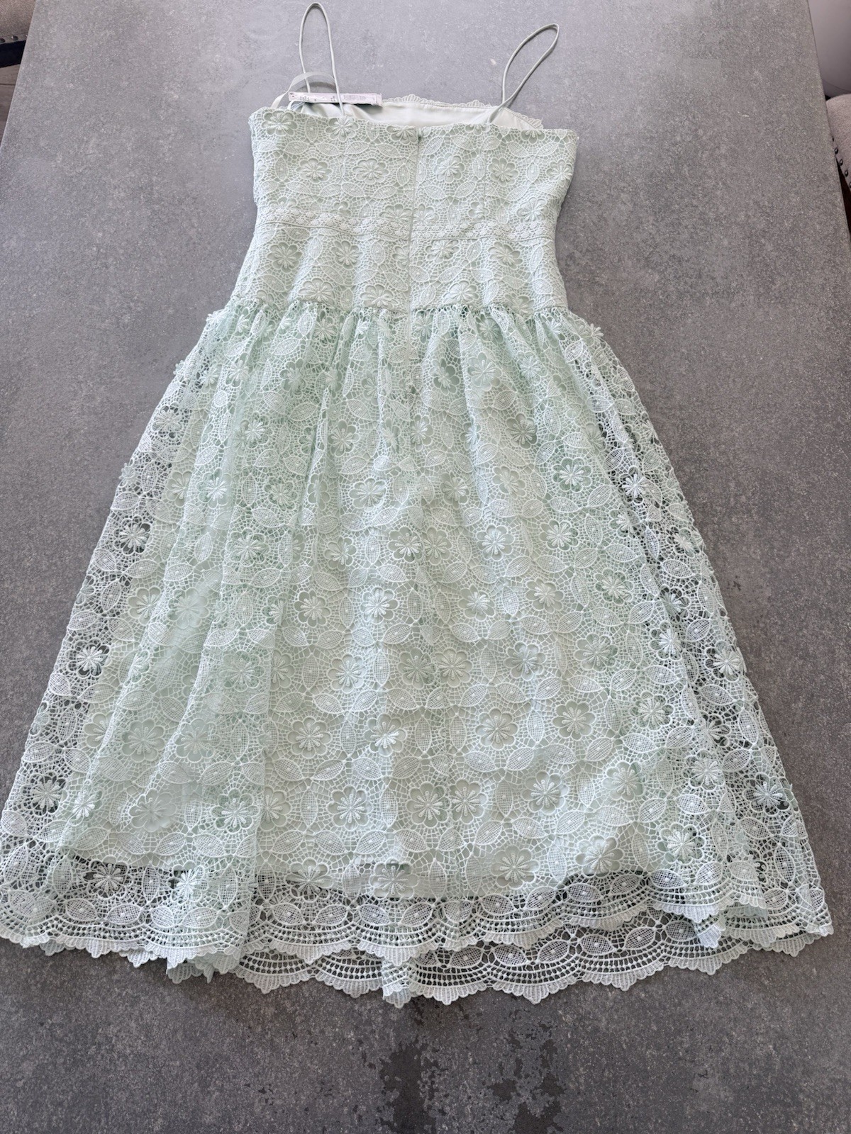 NWT Gianni Bini Jillian Mint Green Lace Overlay Dress Size 6 Spaghetti Strap