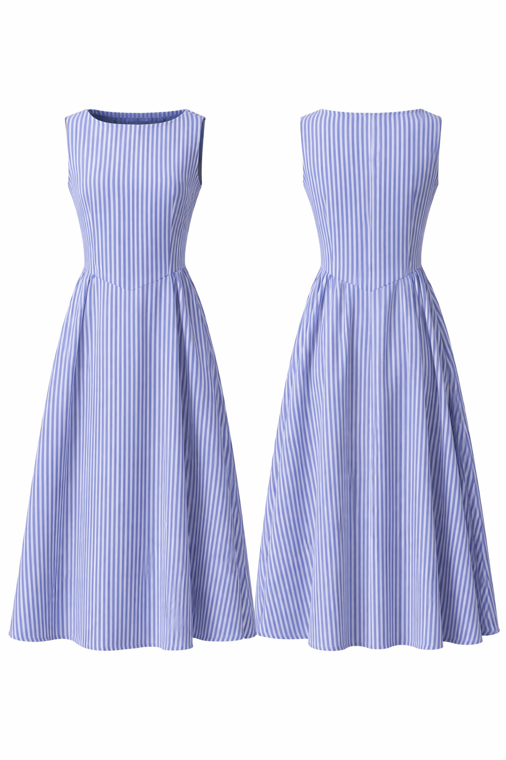Sleeveless Stripe Linen Effect Dress NWT