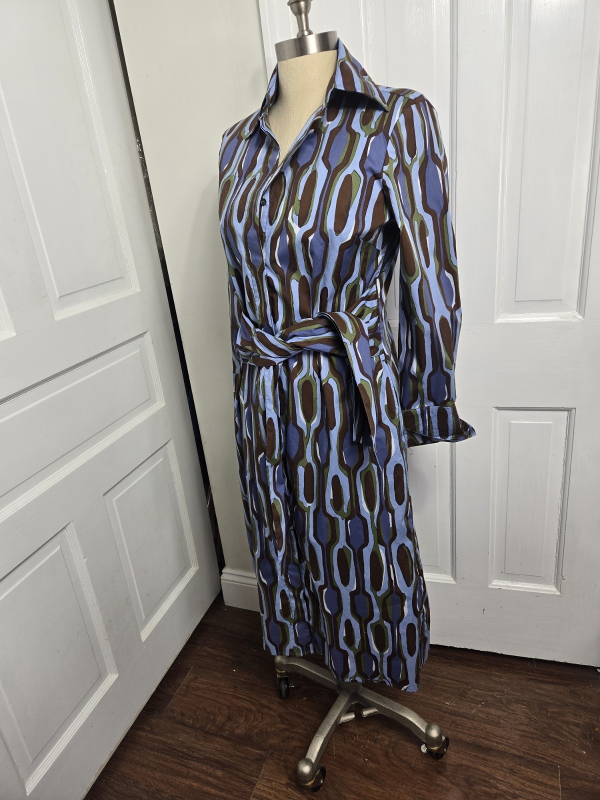 J. McLaughlin Orla Dress Size Small Blue, Brown And Green