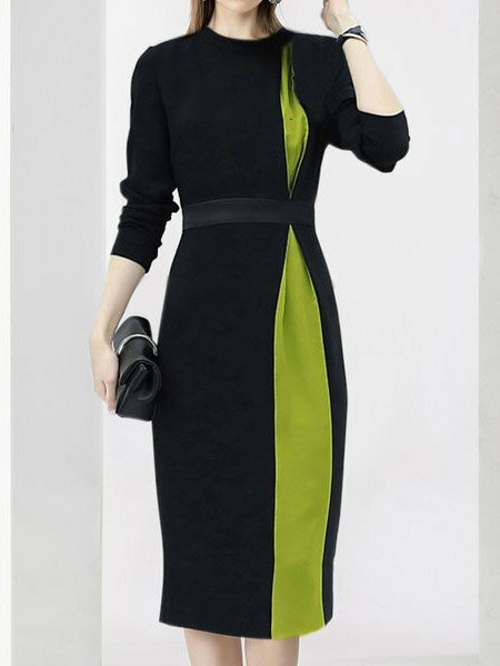 BRAND NEW W TAG!! ELEGANT LITTLE BLACK DRESS W GREEN INSERT!! BUST 40.2