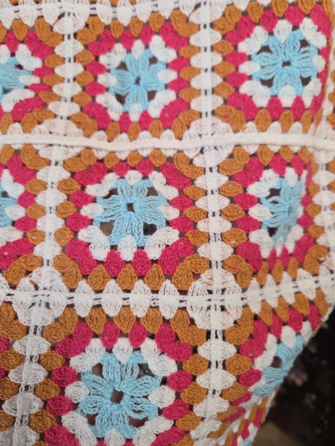 Willow & Wind Womens Size Large Crochet Knit Sundress Colorful Boho Retro Hippie