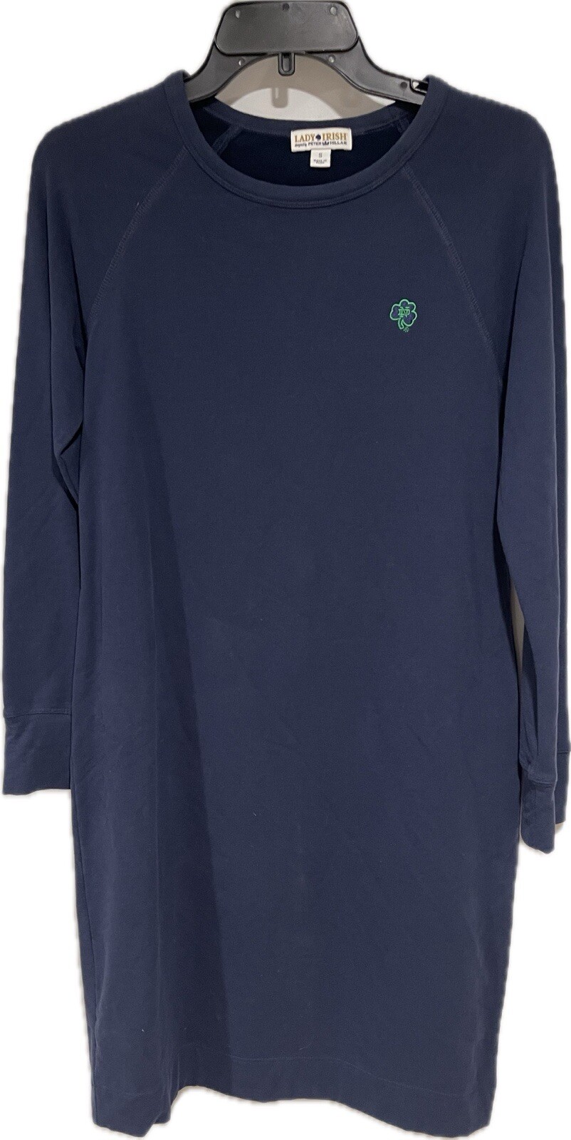 LADY IRISH Peter Millar Pima Cotton Baby Alpaca Navy Sweatshirt Dress S Peru