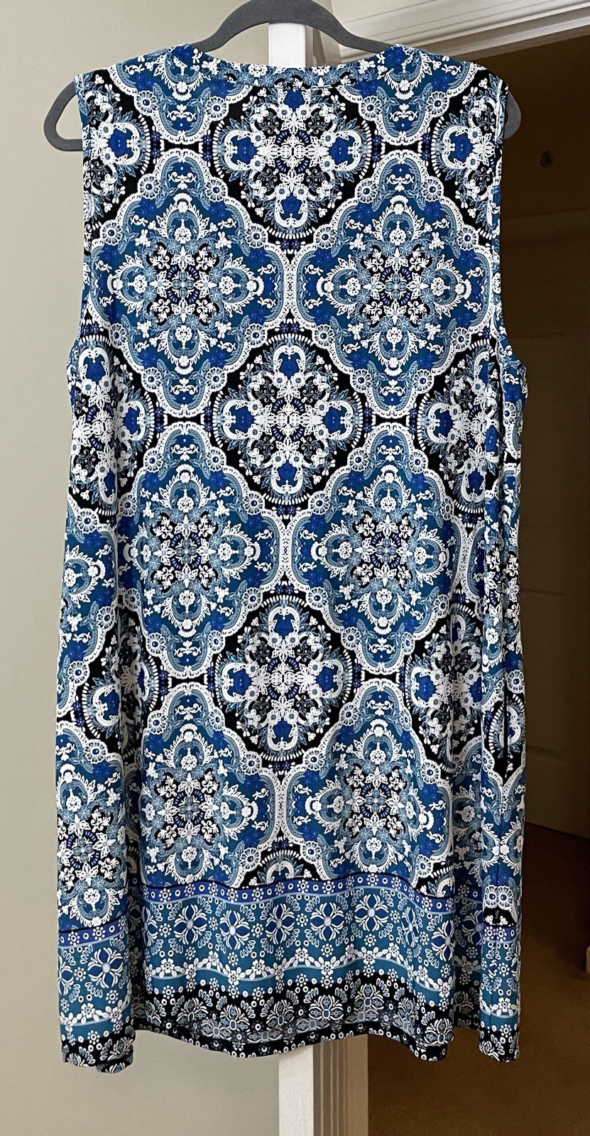 Apt. 9 Dress Blue Floral Shift Sundress Coastal Easy Wear Pullover Women’s XXL
