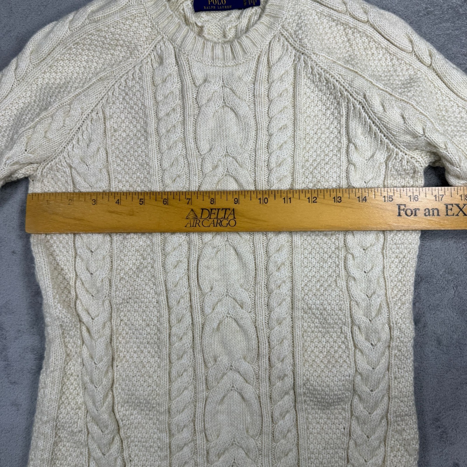 Polo Ralph Lauren Cream Cable Knit Sweater Dress Womens XS Preppy Quiet Luxury