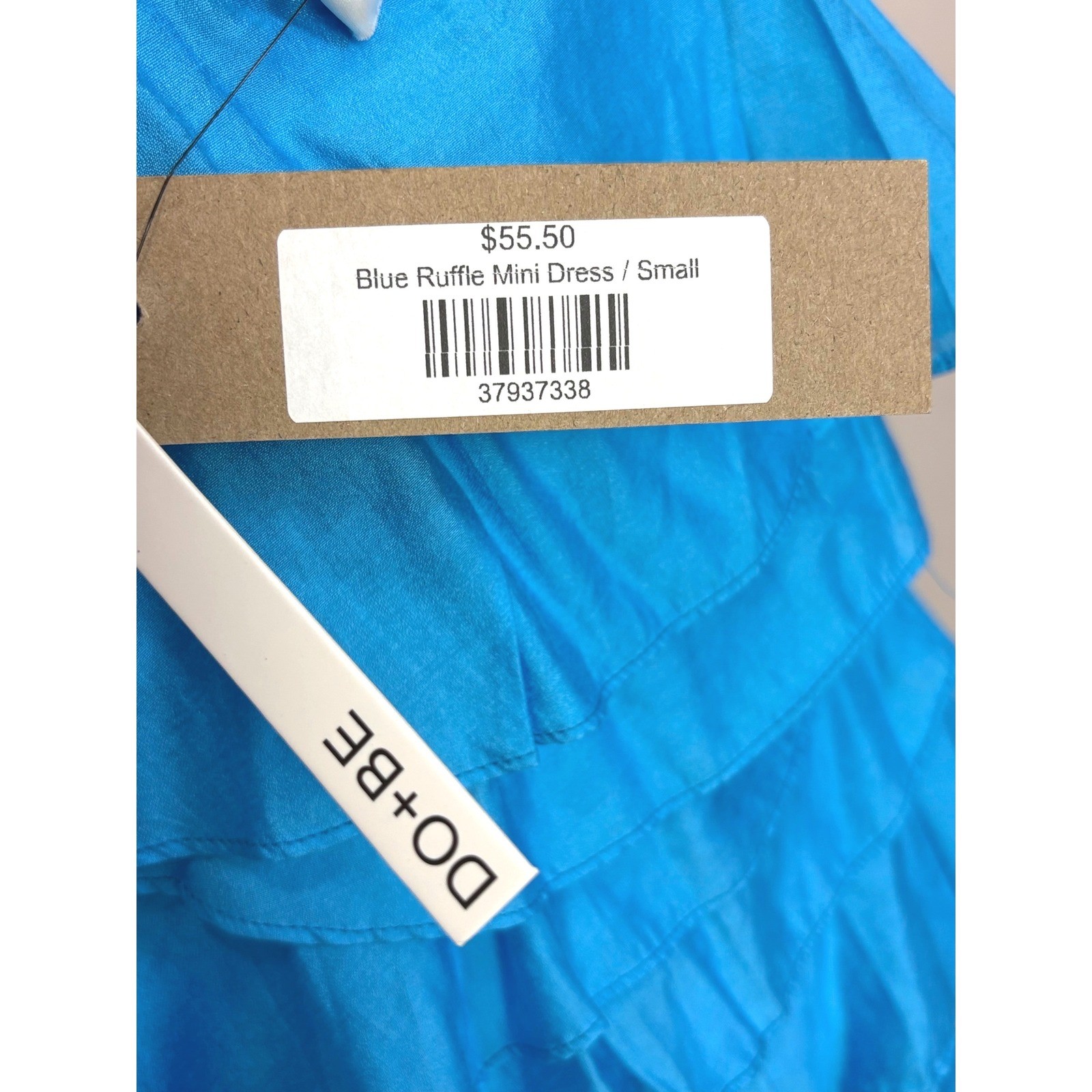 NEW DO+BE Bright Blue Tiered Ruffled Sleeveless Mini Dress Size Small Party