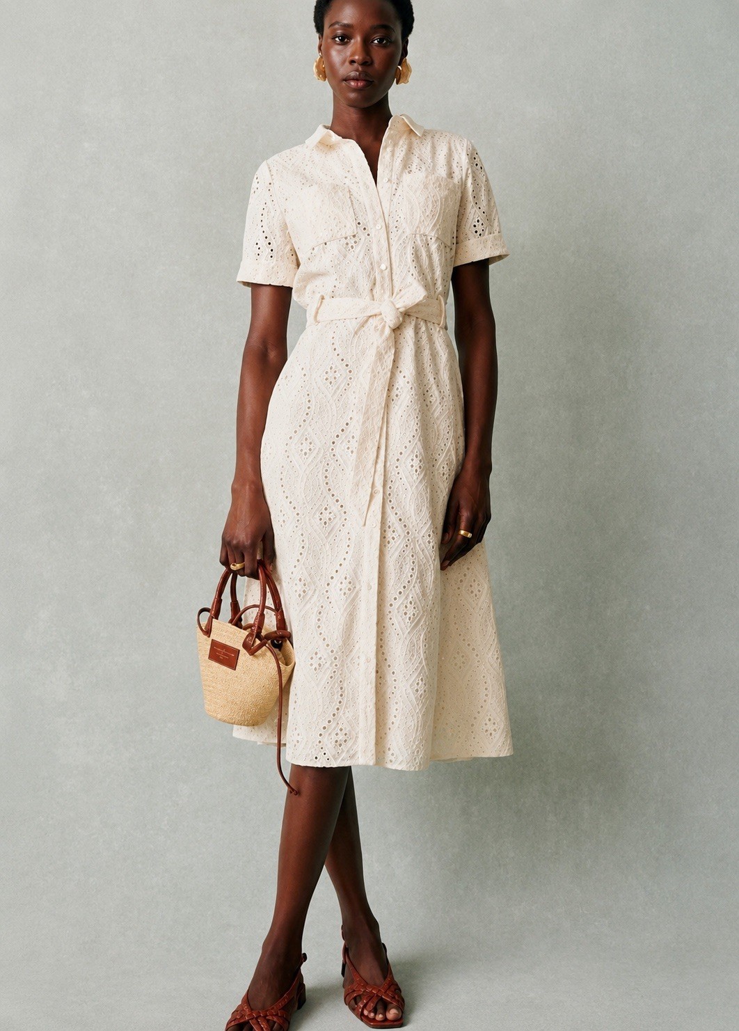 Sezane Robe Adele Ecru Size 6 Us UK 10 Cream
