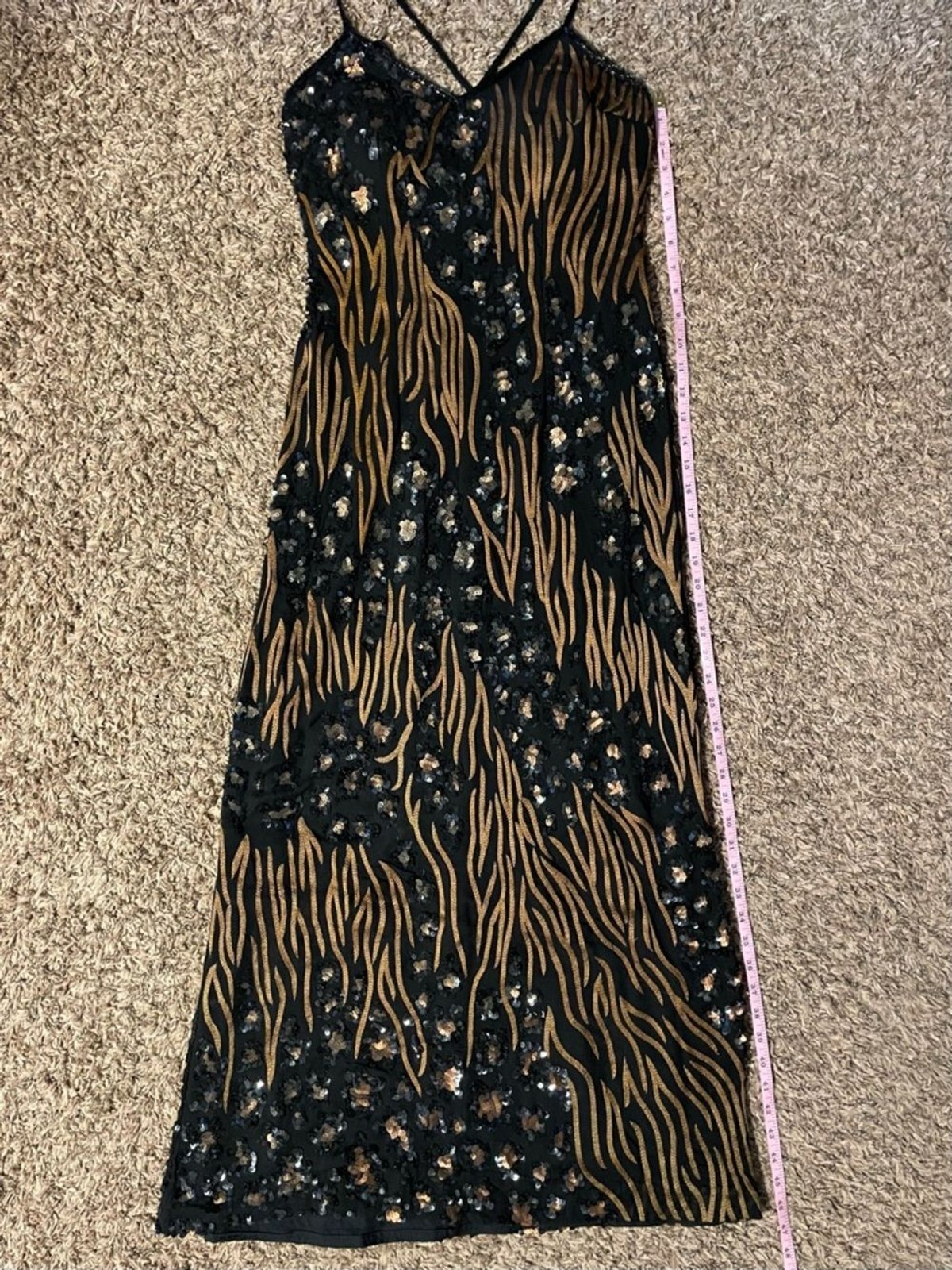 Cassandra Stone 10 Black Silk Beaded Formal Prom Fairy Dress Gown 90s Y2K 2000s