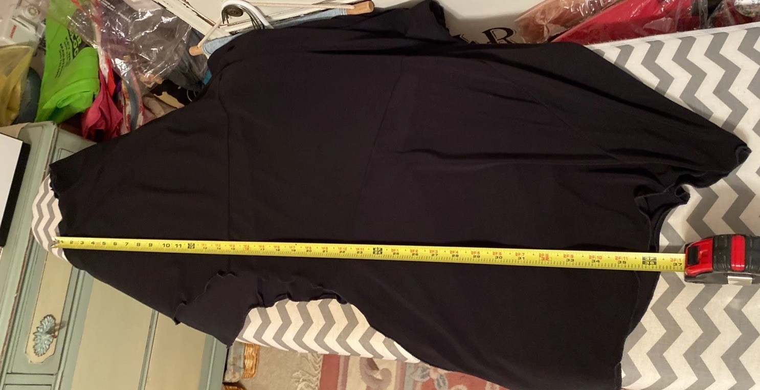 Dani Max Wom Estim M Sexy Black Assymetric Handkerchief Dress Plunging V-Neck