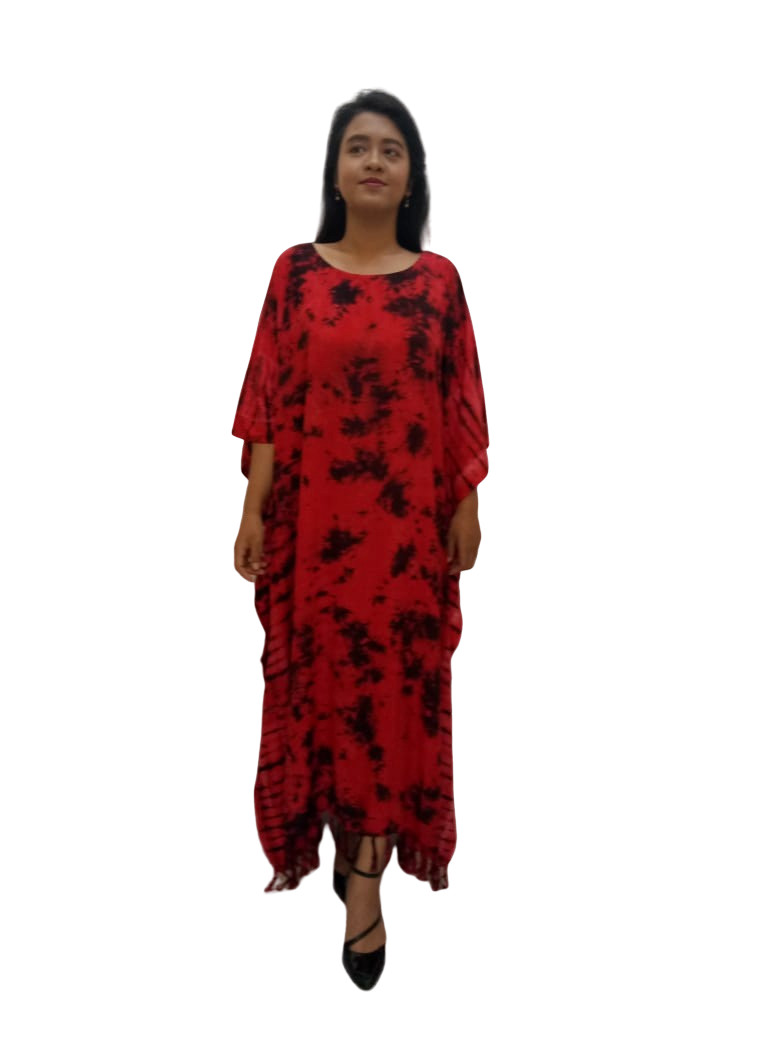 Chic Tye Dye Print Ladies Kaftan Long Ethnic Hand Made Vibrant Large Womens Cool