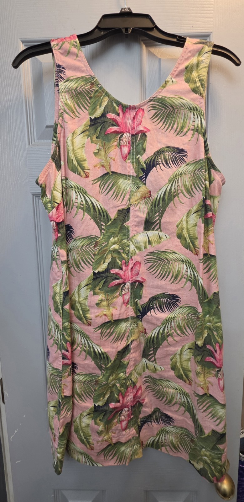 Tommy Bahama Palm-A-Dora Frond Royal Sheath Dress Size L Pink Floral
