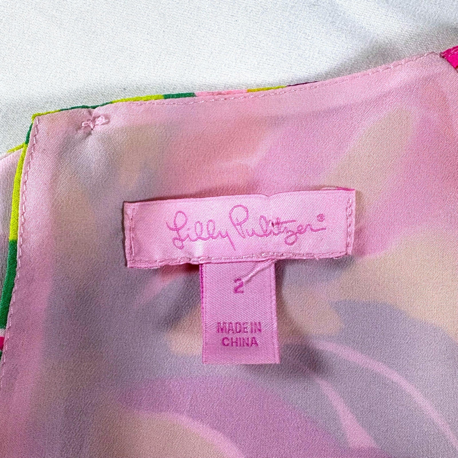 Lilly Pulitzer Caleigh Silk Tunic Mini Dress 2 Flamingo Resort Going Out Bright