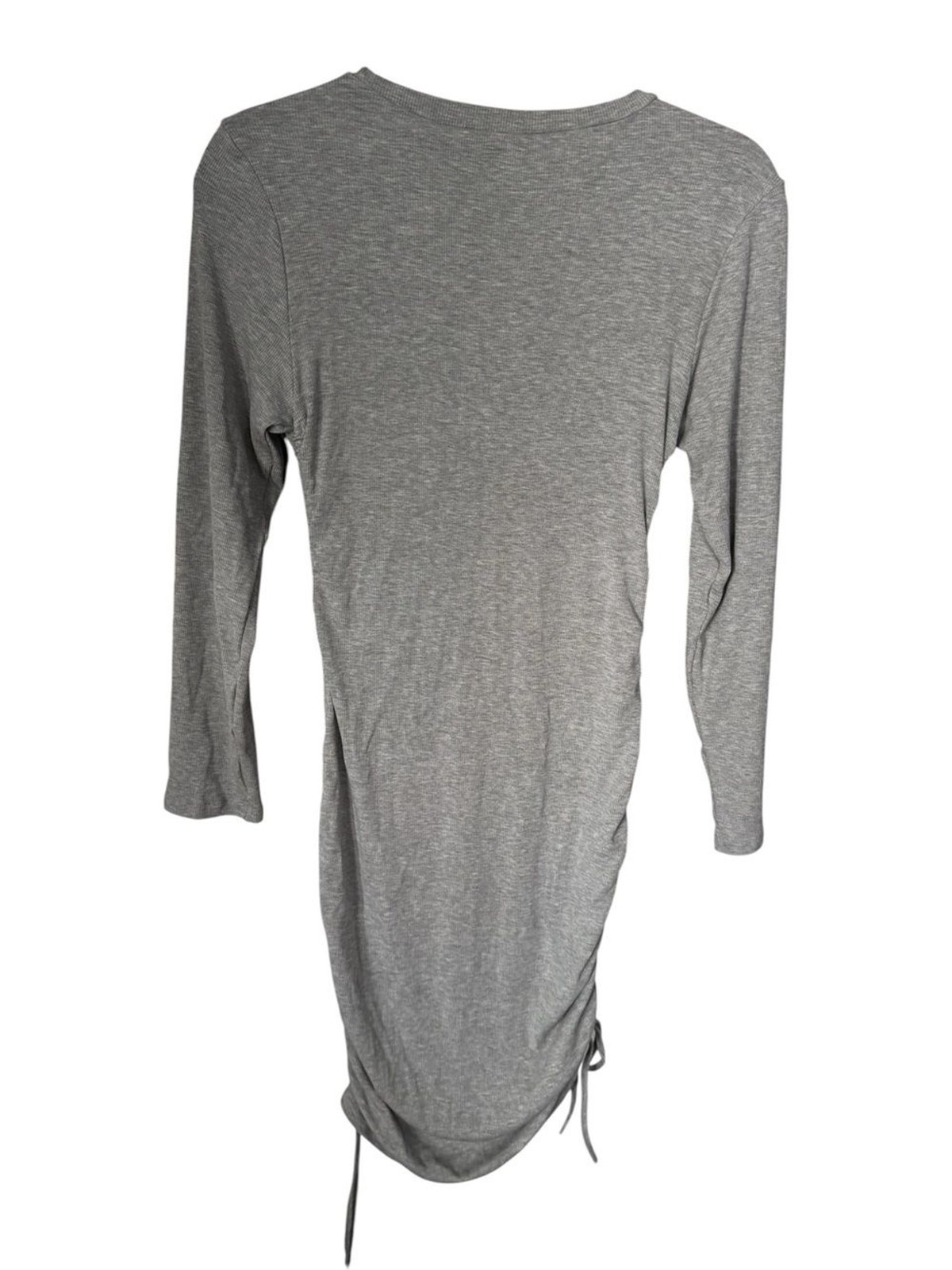 BB Dakota Heather Gray Long-Sleeve Ruched Drawstring Bodycon Dress