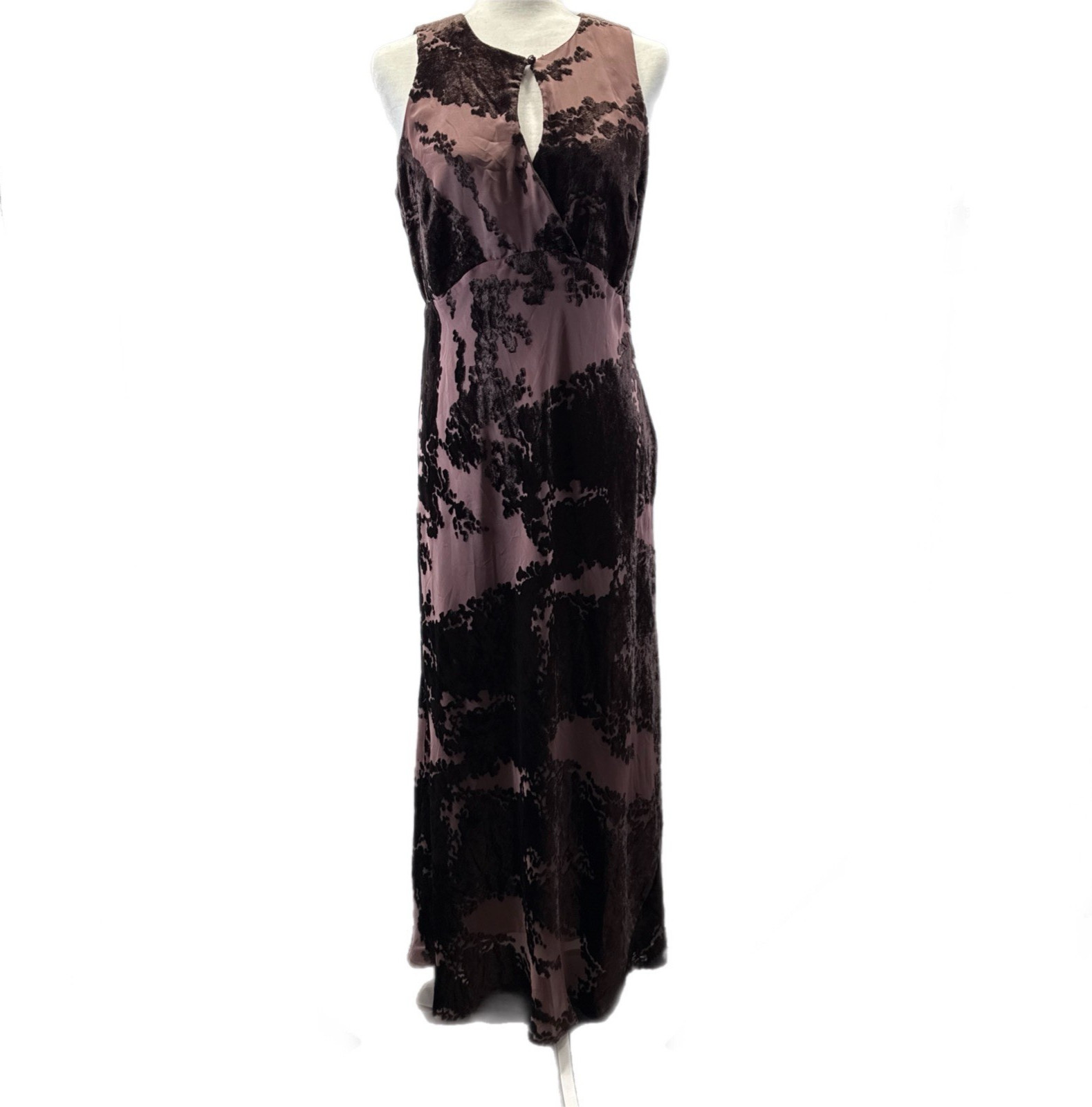Vtg Carol Little Velvet Burnout Maxi Dress 10 Gown Y2K Whimsigoth Fairy Sheer