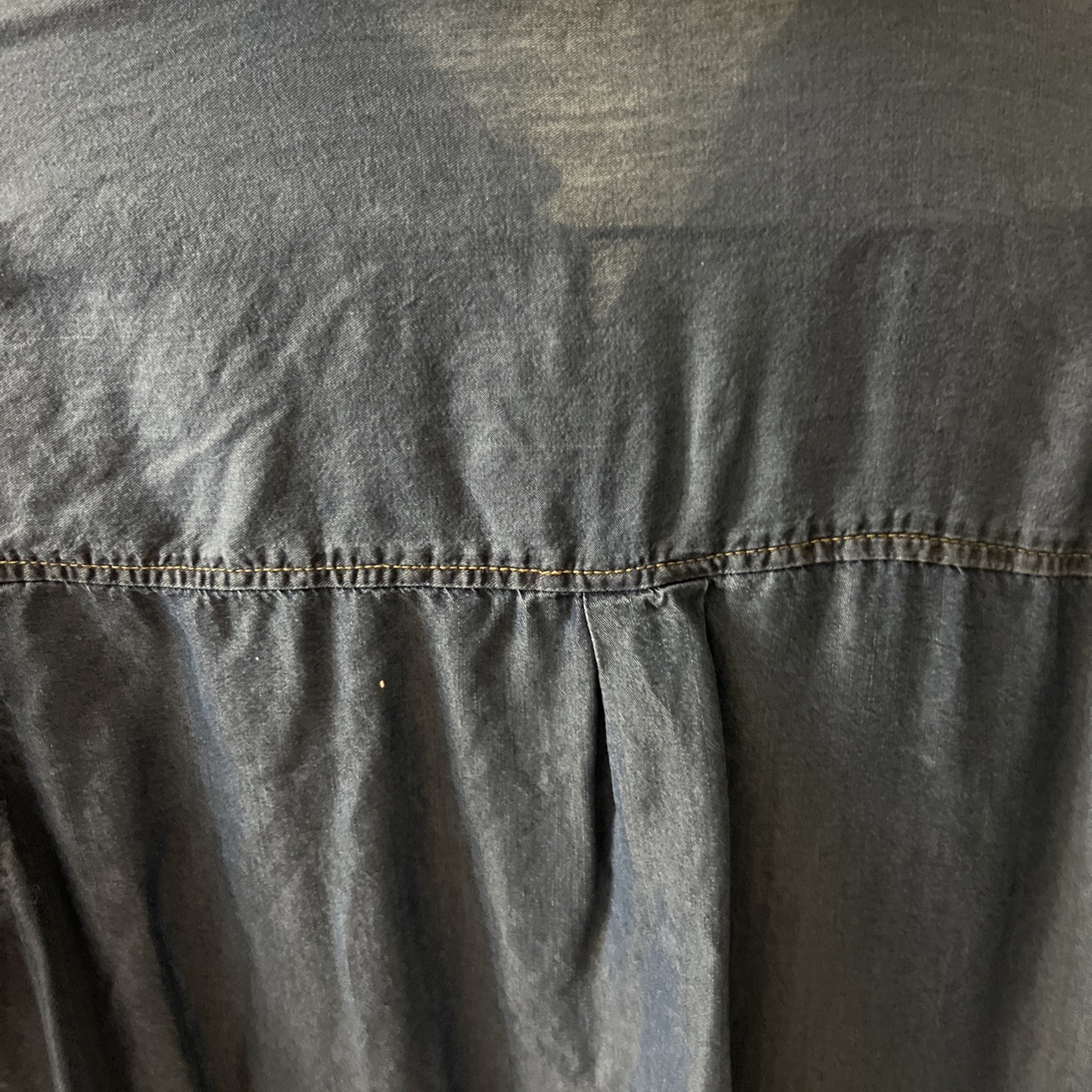 Time and Tru Blue Chambray Tunic Dress – 12-14 Lyocell Boho Casual Denim Style