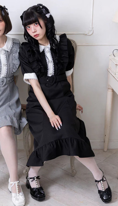 DearMyLove Sparkling Bijou Frill Afternoon Tea Dress Long Kawaii Jirai Kei Japan