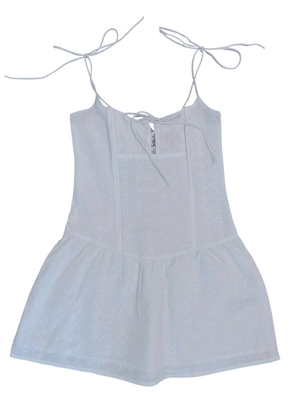 Lace Up Bustier Bodice Dress White Victorian Tie Strap Short Edikted Small