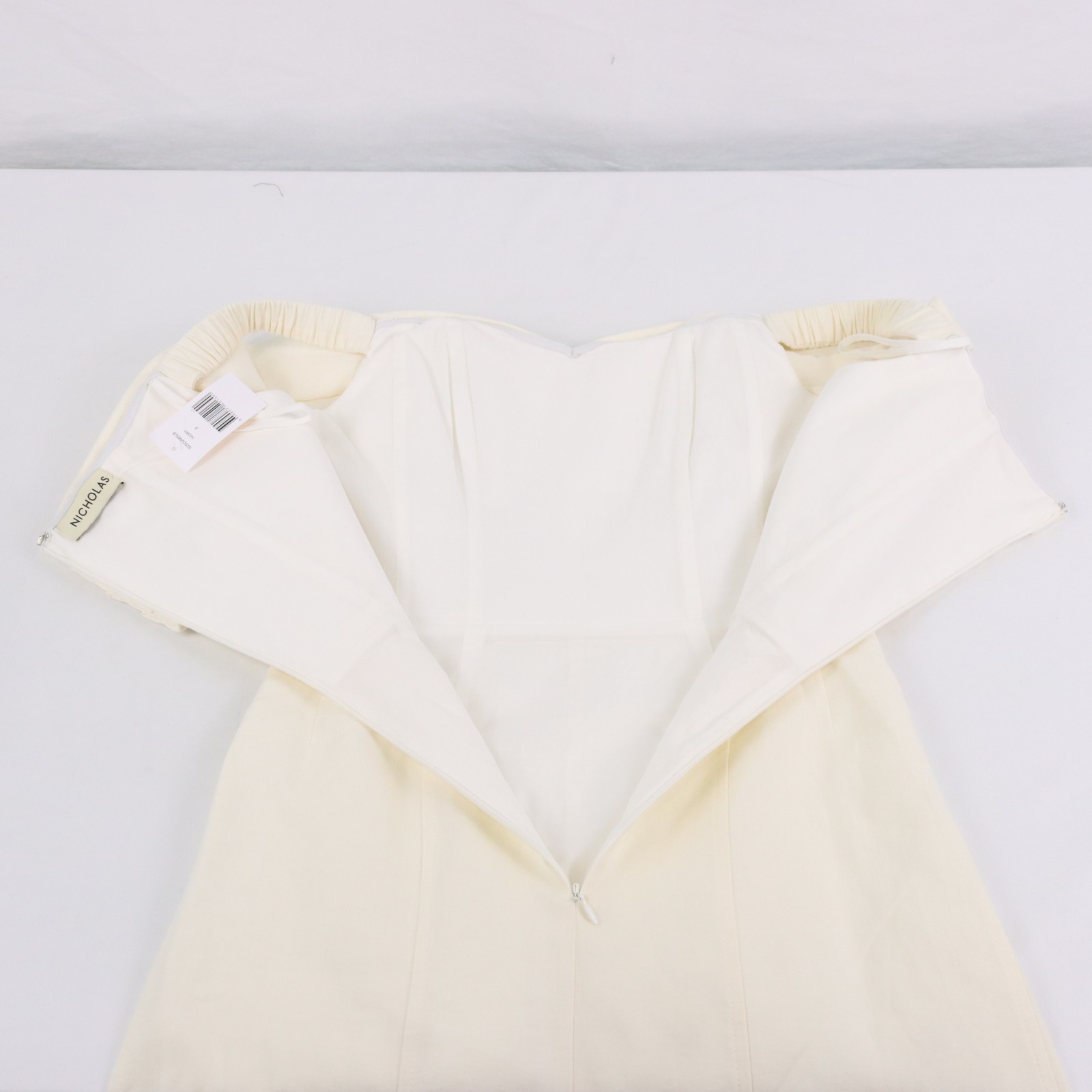 Nicholas Ariana Linen Blend Twist Front Midi Dress In Ivory Women’s Size 2