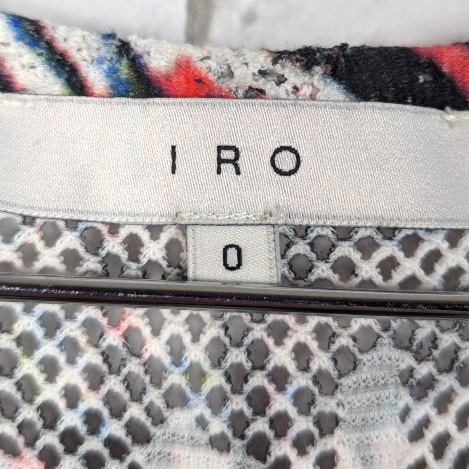 IRO “Gordon” Printed Bodycon Mesh Knot Dress Chic Modern Contemporary Size 0