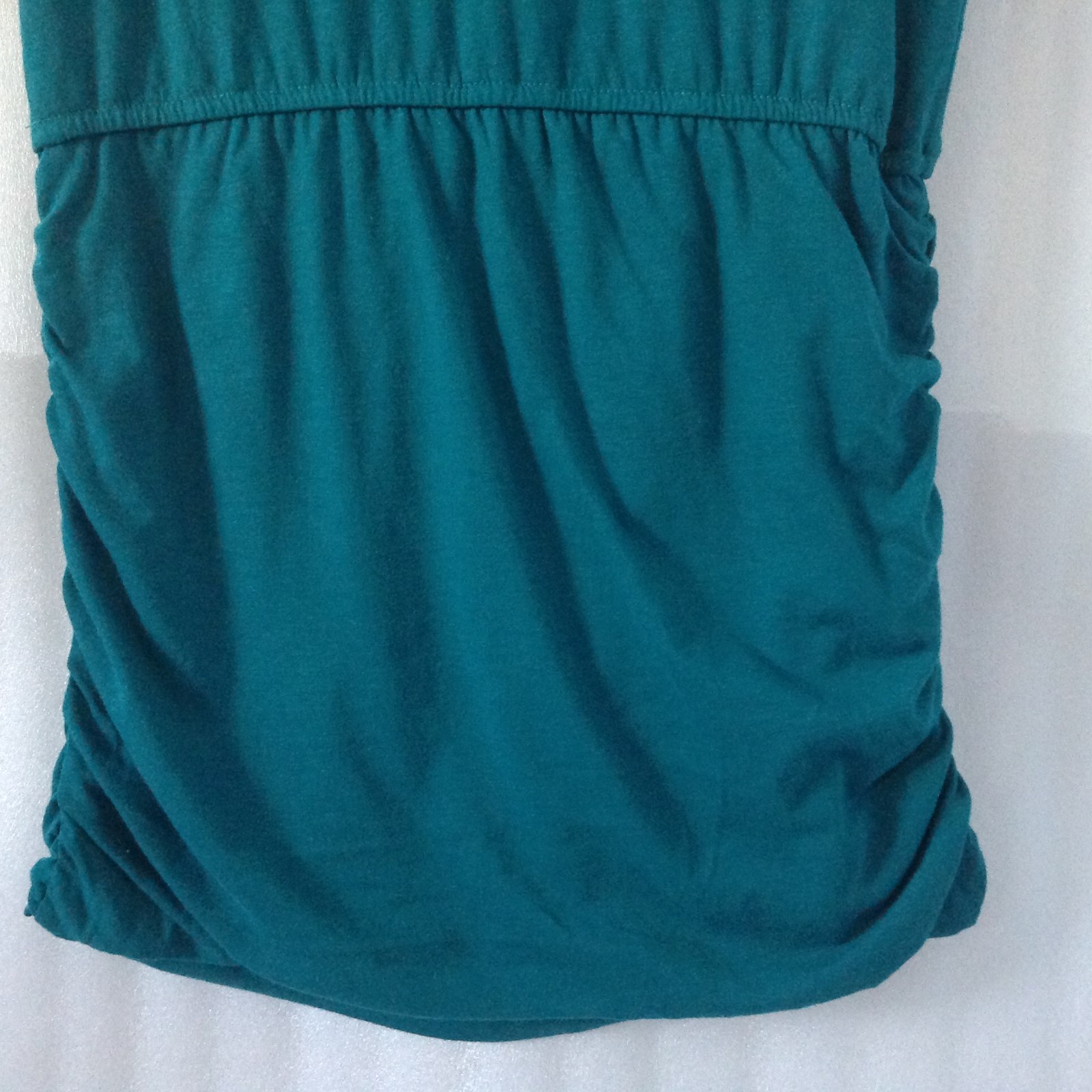 Derek Hearth Womens Green mini Dress Mini WIGGLE ruched dress size 8/10/M NEW