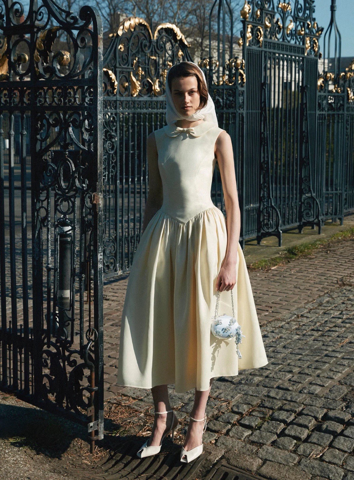 Self Portrait YELLOW TAFFETA COLLARED MIDI DRESS $ 695 Size US 14 UK 18