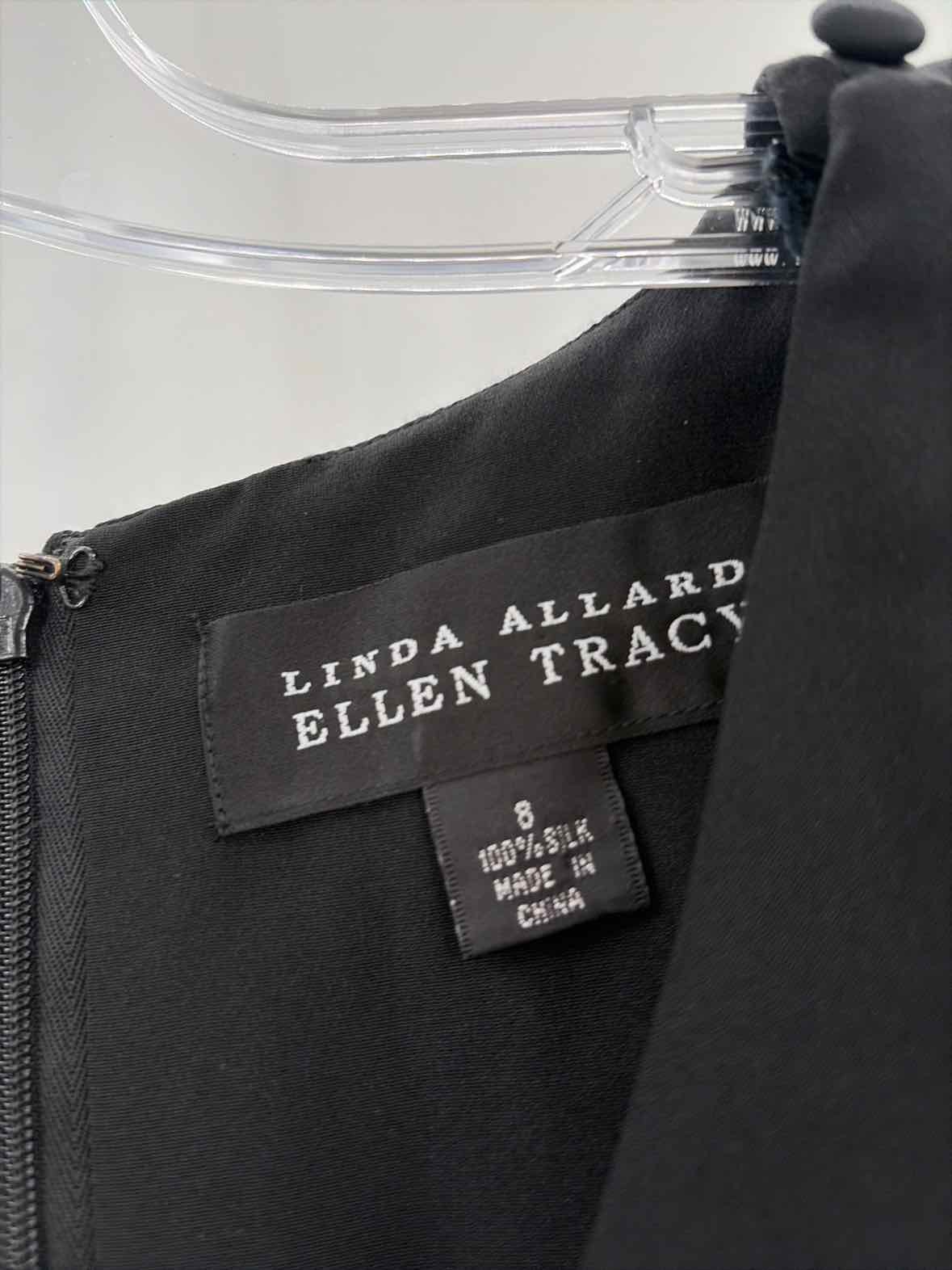 Pre-Owned Linda Allard Ellen Tracy Black Size 8 Knee Length Short Sleeve Dress