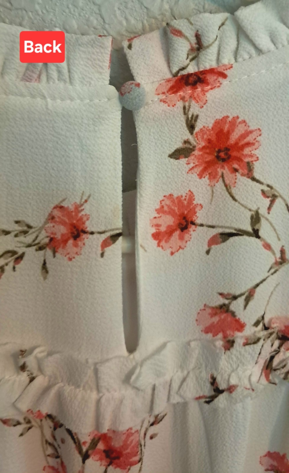CeCe Medium White & Pink Floral , Ruffle Midi Dress Flutter Sleeves ,Linded 🌺