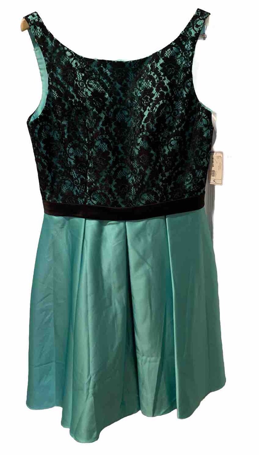 Davinci Formal Dress 60222 Lace Black Seamist Size 16 Bridesmaid NWT Sample