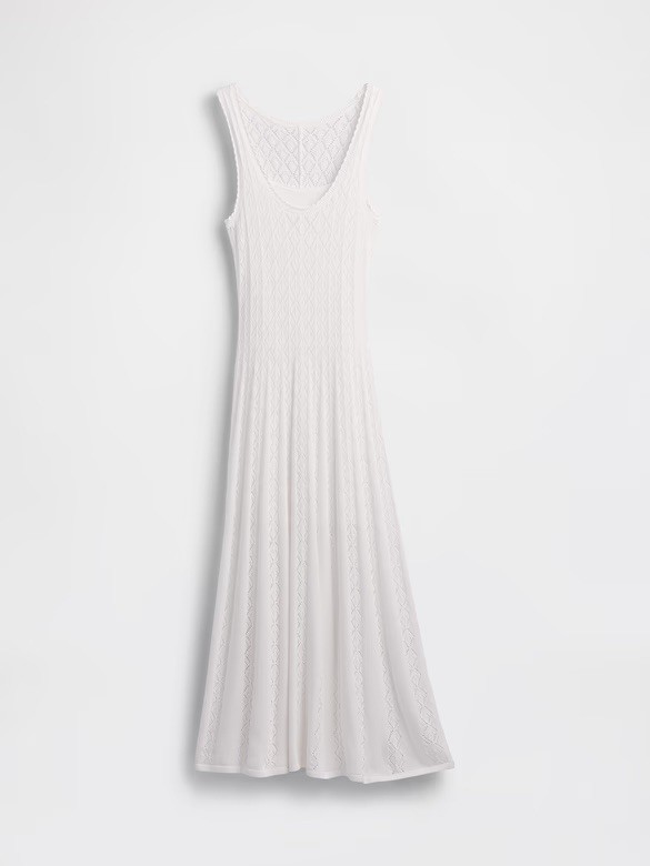 NWT GAP Pointelle Maxi Dress White Cotton XS