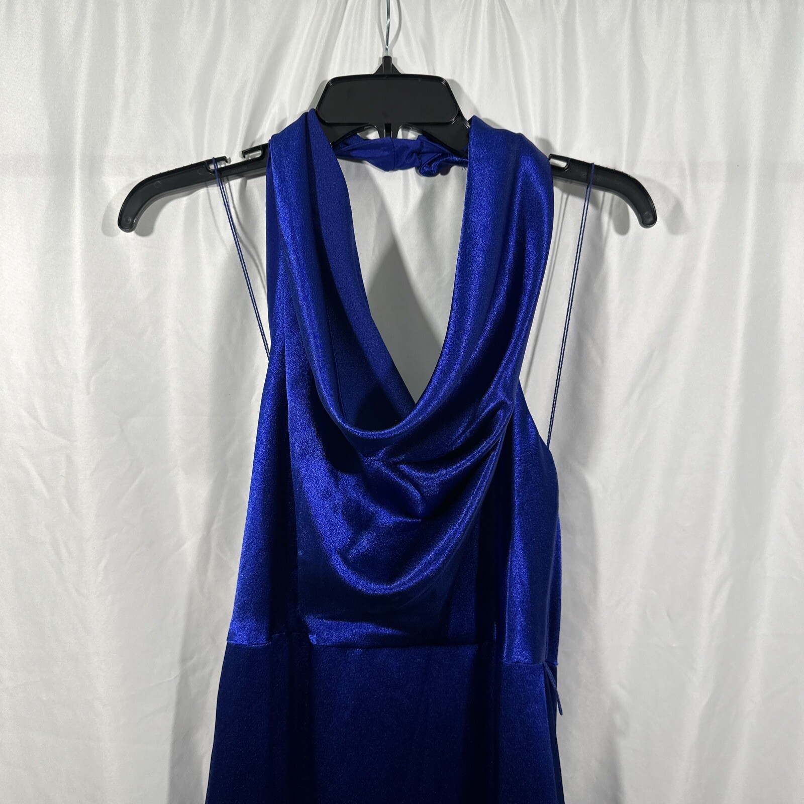 NWD Aidan by Aidan Mattox [ 6 ] Satin Cowl Neck Gown in Royal Sapphire #G1212