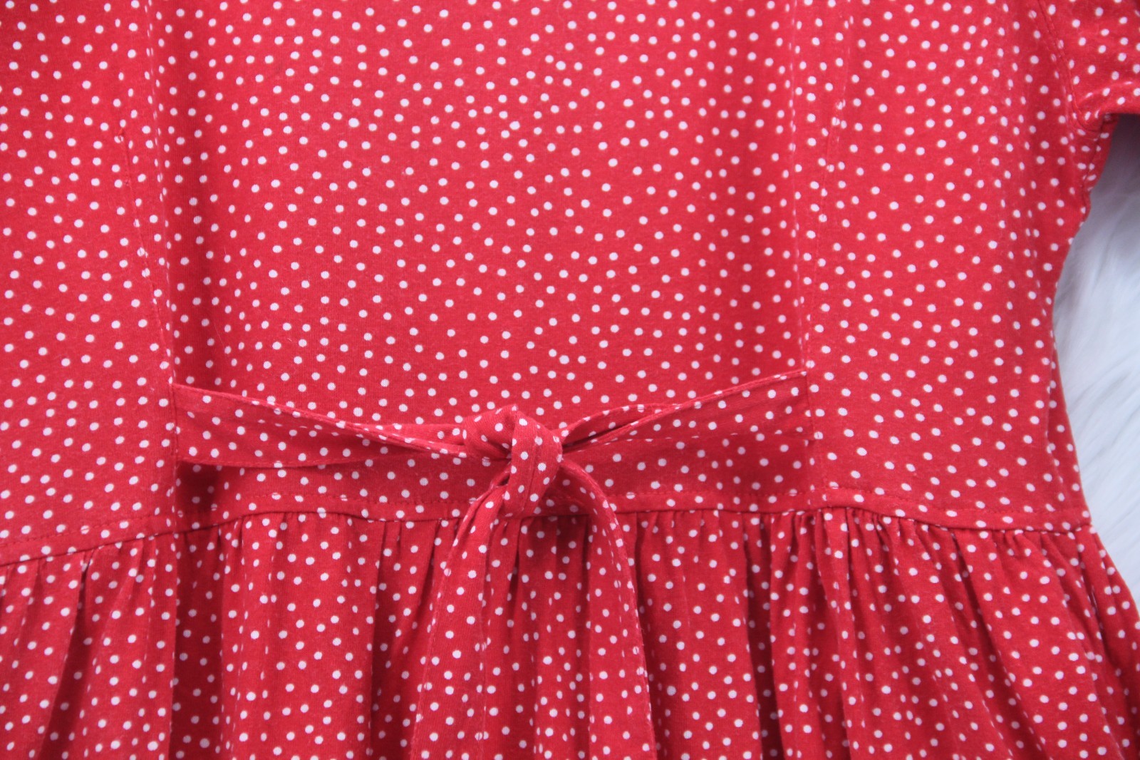 Vintage 1990s Capacity Knits Midi Red Ditsy Cotton Cottagecore Prairie Farm M