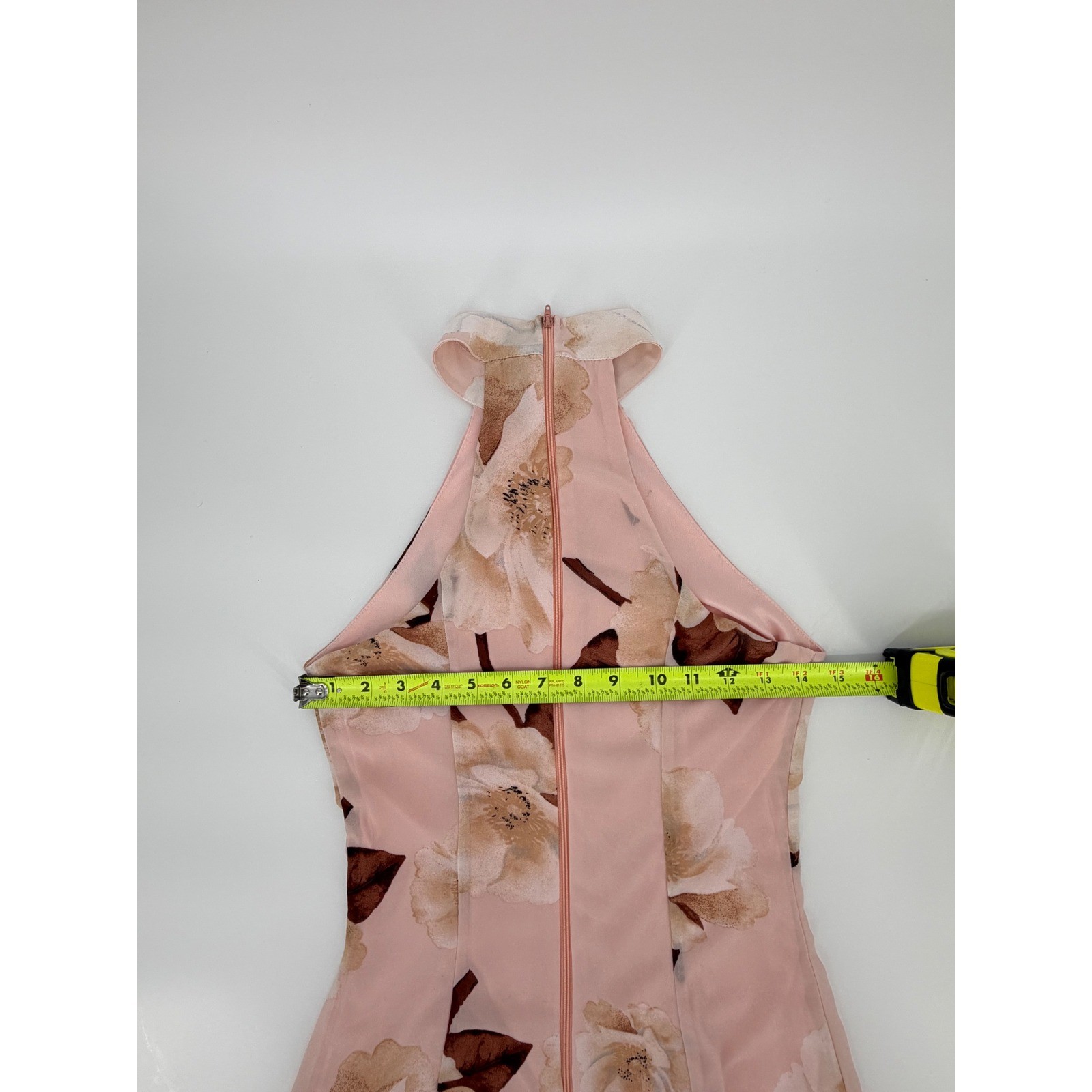 Windsor Floral Halter Maxi Dress Pink Chiffon Ruffle Formal Gown Sleeveless