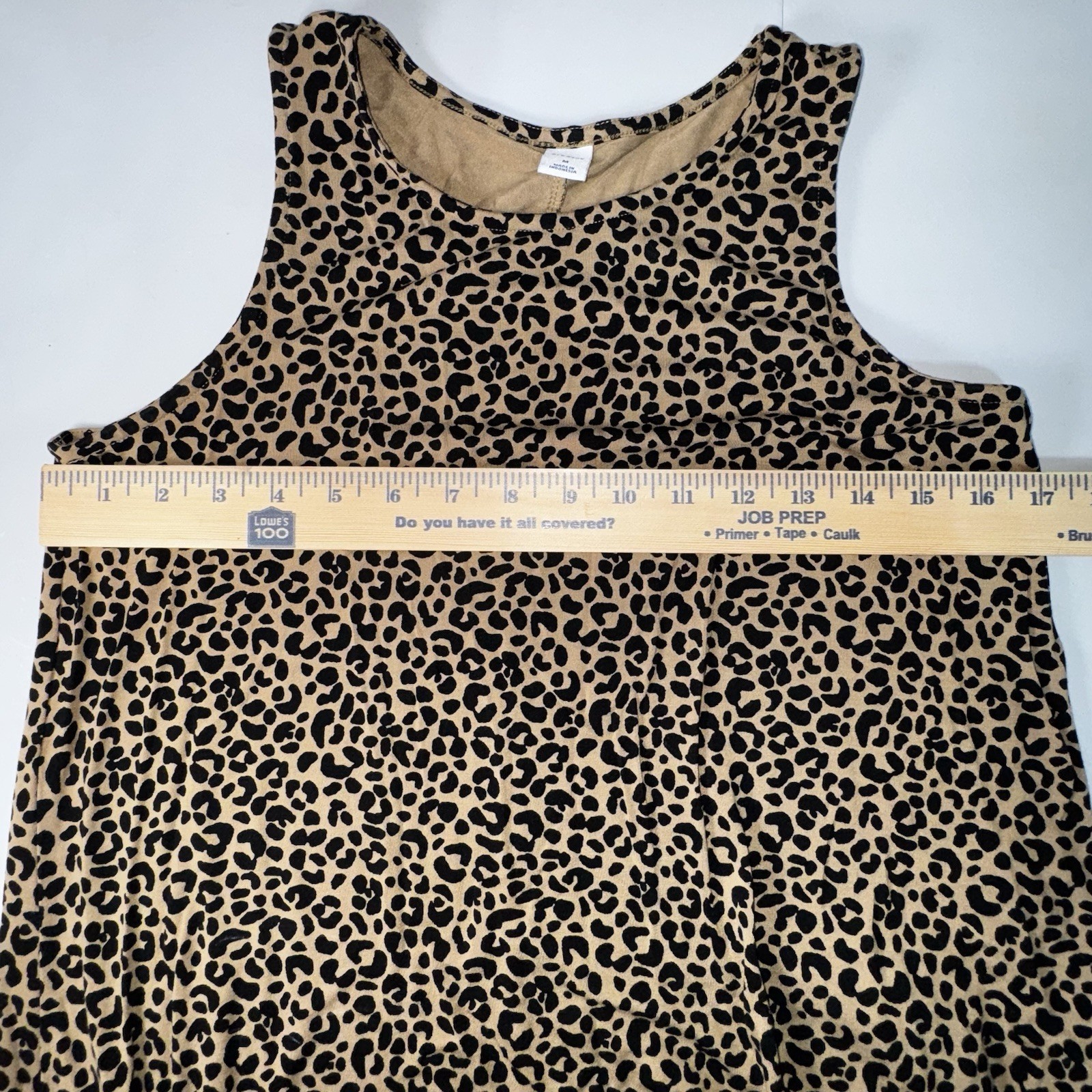 Old Navy Leopard Print Sleeveless Swing Jersey Knit Dress Size M Animal