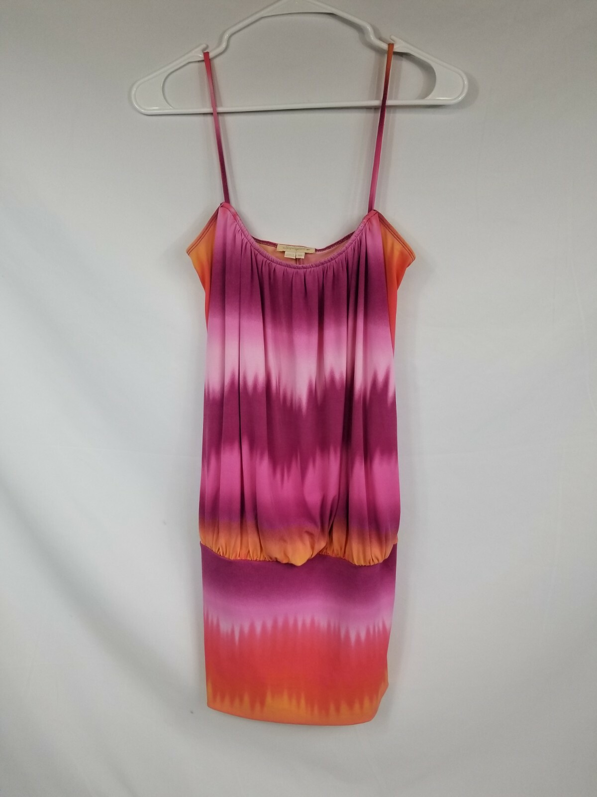 Womens Sequin Hearts Tropical Summer Knee Length Dress Spaghetti Straps Medium