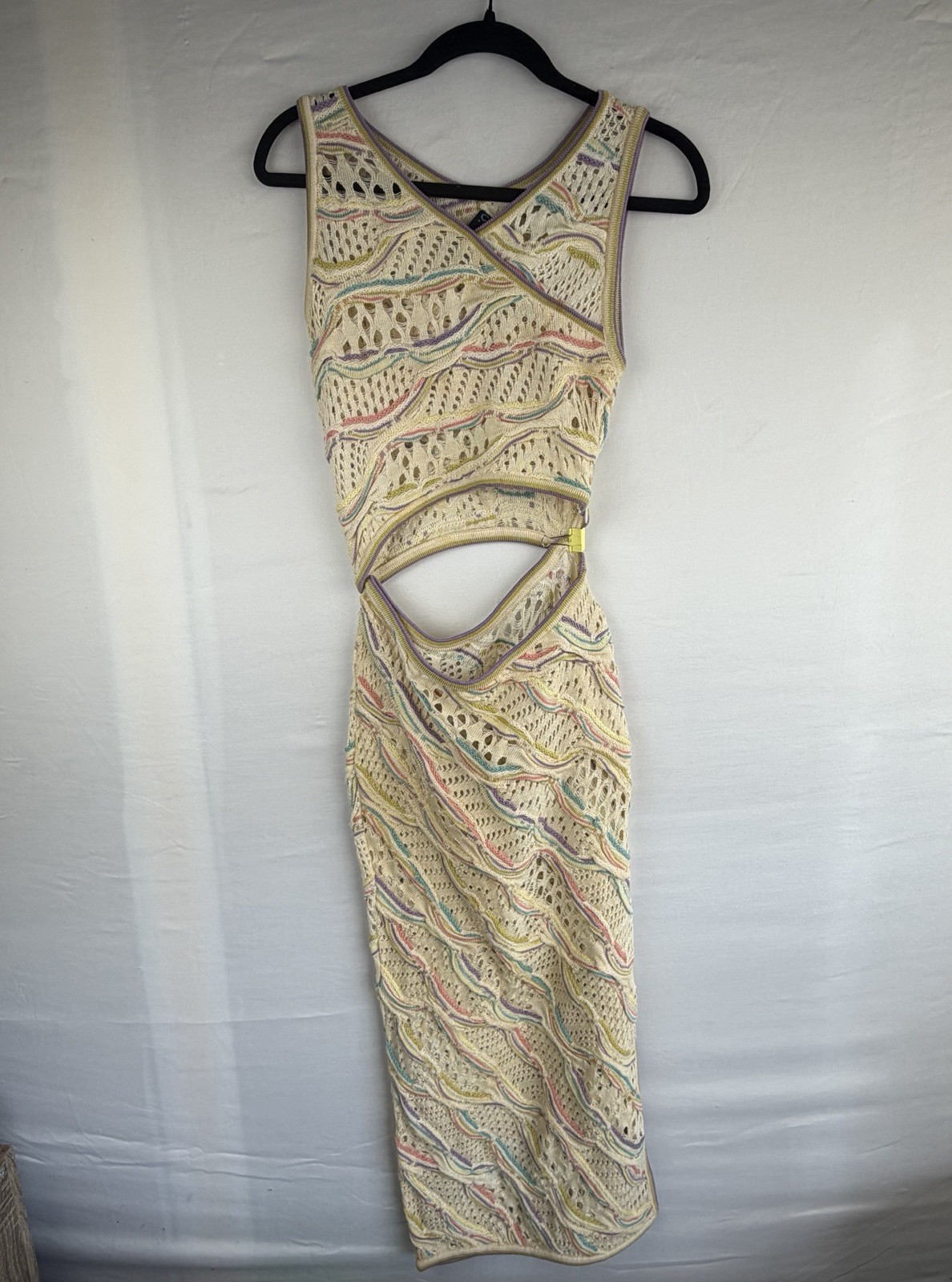 COOGI Australia Crochet Knit Cut Out Maxi Dress Pastel Y2K Festival M